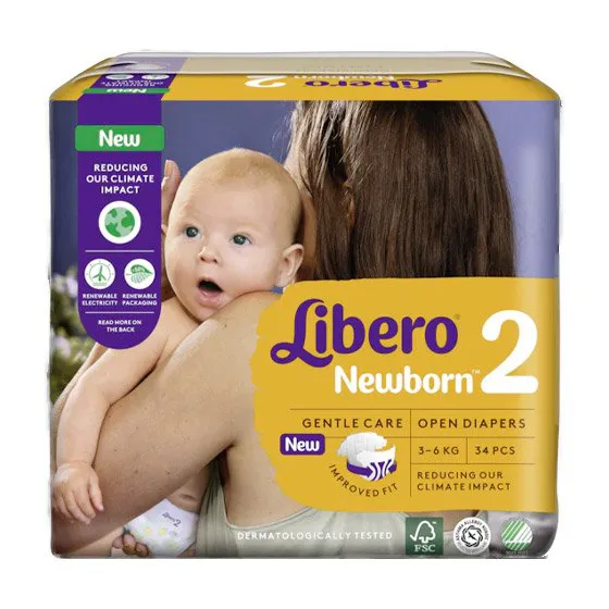 Libero Newborn 2 Fralda 3-6Kg Pack 6 x34