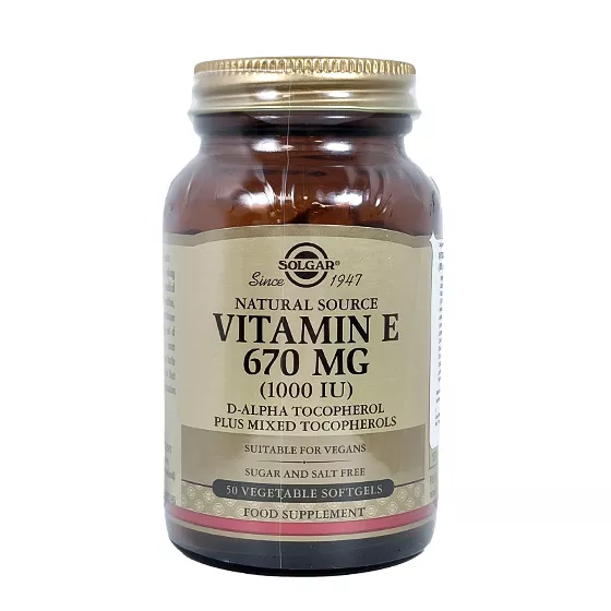 Solgar Vitamin E 670mg (1000 UI) x50 Cápsulas