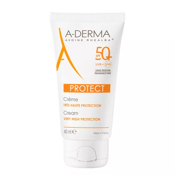 A-Derma Protect Protetor Solar Creme SPF 50+ s/ Perfume 40ml