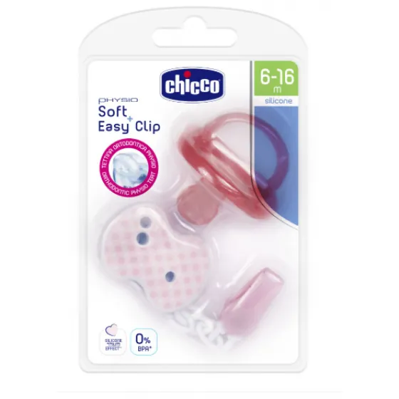Chicco Chupeta Physio Soft + Clip Girl 6-16 Meses
