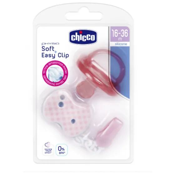 Chicco Chupeta Physio Soft + Clip Girl 16-36 Meses