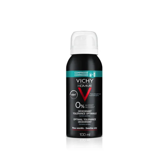 Vichy Homme Desodorizante Spray Hipoalergénico 48H Tolerância Optima 100ml