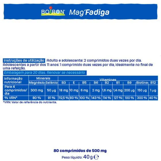 Boiron Mag Fadiga Comprimidos x80