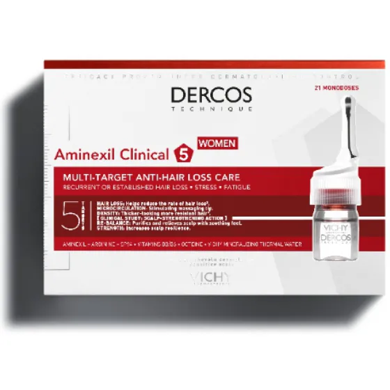 Dercos Aminexil Clinical 5 - Mulher 21 Ampolas