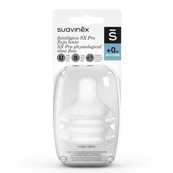 Suavinex Sx Pro Tetina Fisiológica Silicone S 0M+ x2