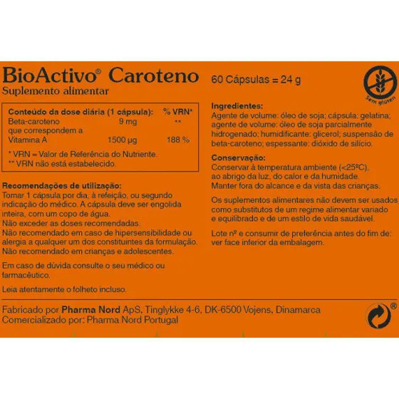 Bioactivo Caroteno x60 Cápsulas