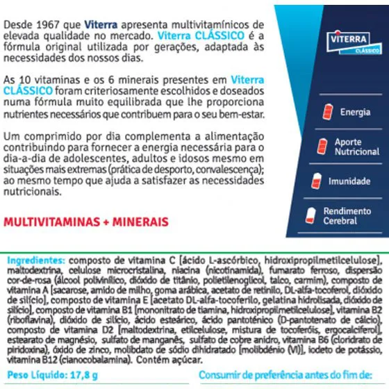 Viterra Clássico Comprimidos Revestidos x30