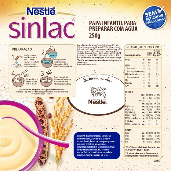 Nestlé Expert Farinha Sinlac Sem Gluten 250g
