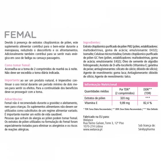Femal Menopausa 60 Comprimidos