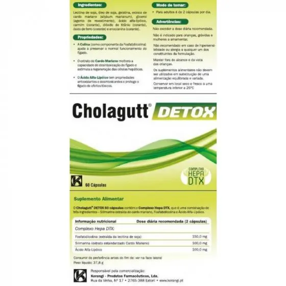 Cholagutt Detox Cápsulas x60